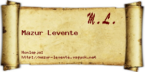 Mazur Levente névjegykártya