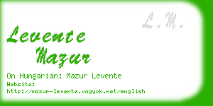 levente mazur business card